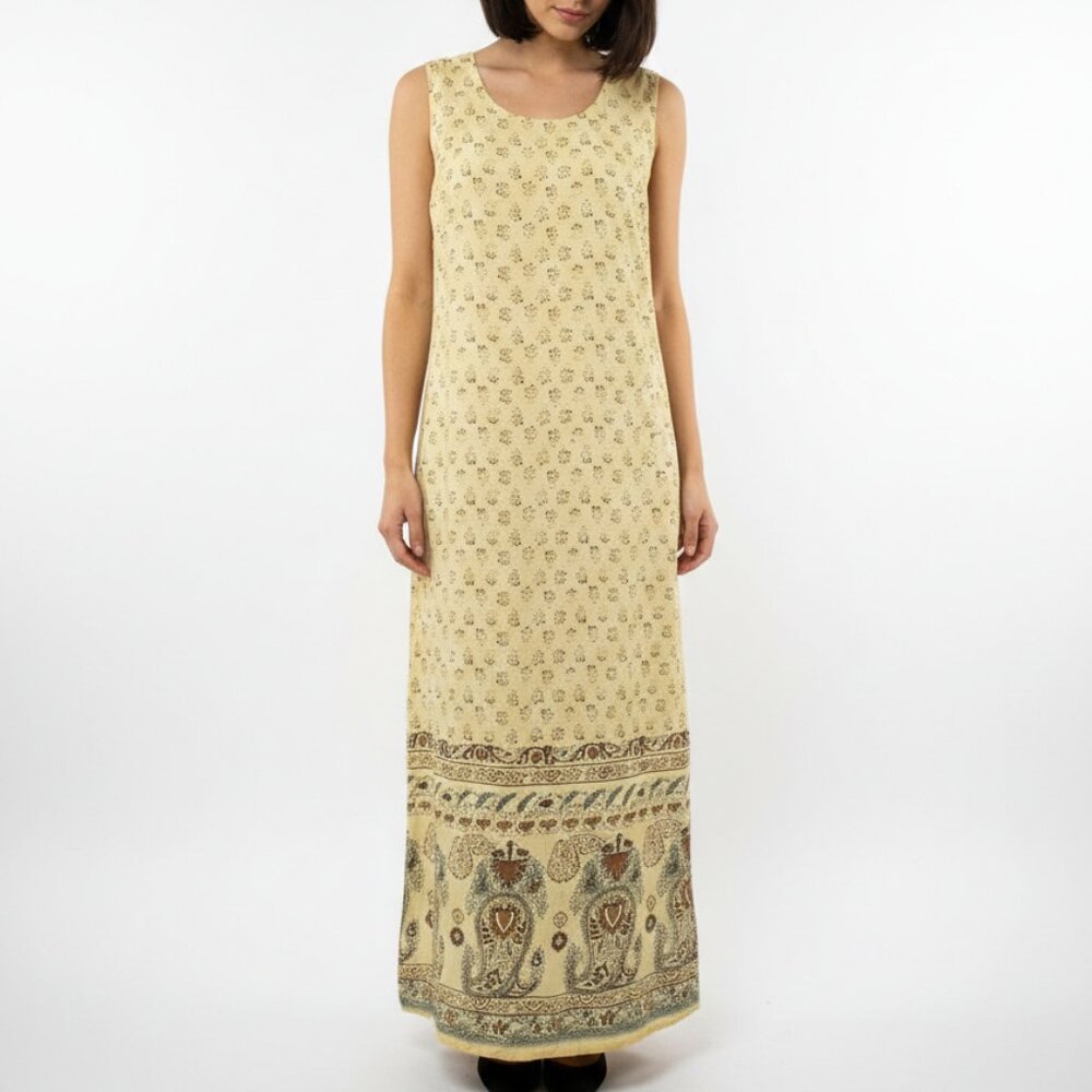 Mlle Gabrielle Dress Yellow Maxi Boho Shift Festival Summer 10